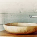 Vasque de bois de bout ronde